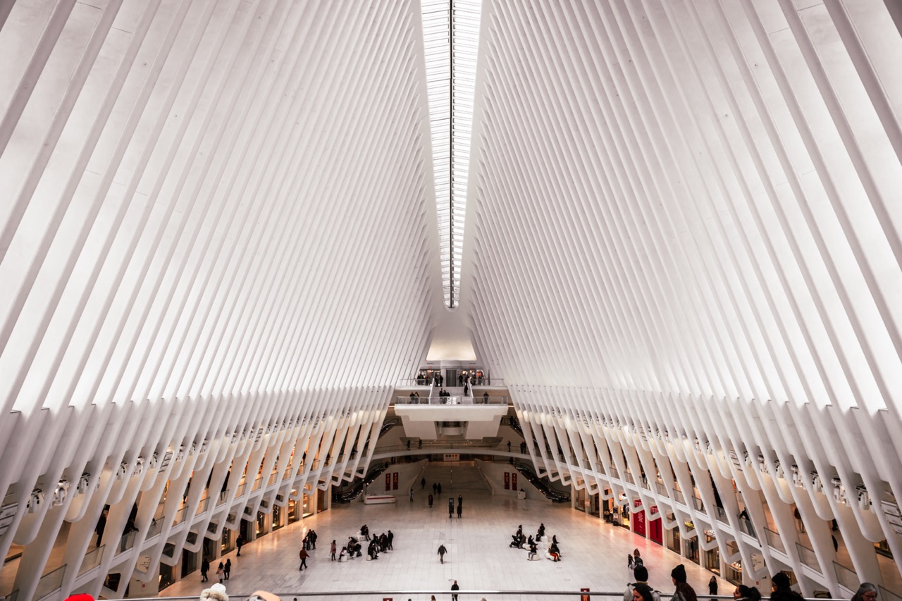 Interior of the Oculus building in New York City